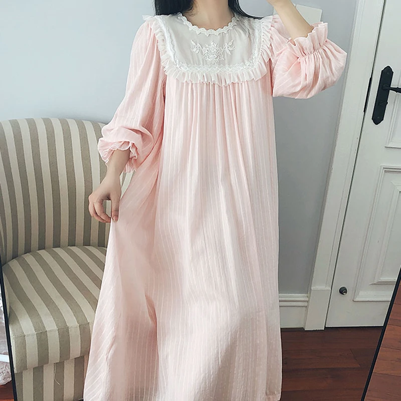 숙녀 잠옷 nightdress 빈티지 잠옷 복장 긴 소매 homewear 달콤한 여자 공주 잠옷 가을 lingere 섹시한