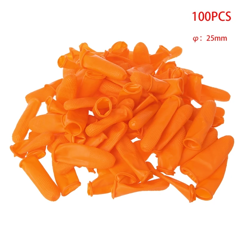 100pcs Disposable Latex Rubber Finger Cots Sets Fingertips Protector Gloves New 20 Retailsale s