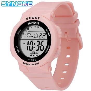 

SYNOKE Women Digital Watches Fashion Waterproof LED Display Chronograph Silicone Strap Relogio Feminino Digital Watch for Girls