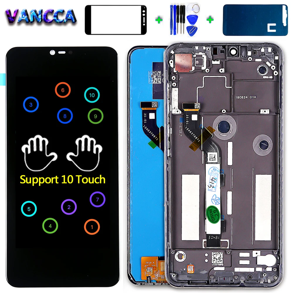 ЖК-дисплей Vancca 6 26 дюйма для Xiaomi MI 8 Lite 1080*2280 сенсорный экран с дигитайзером в сборе