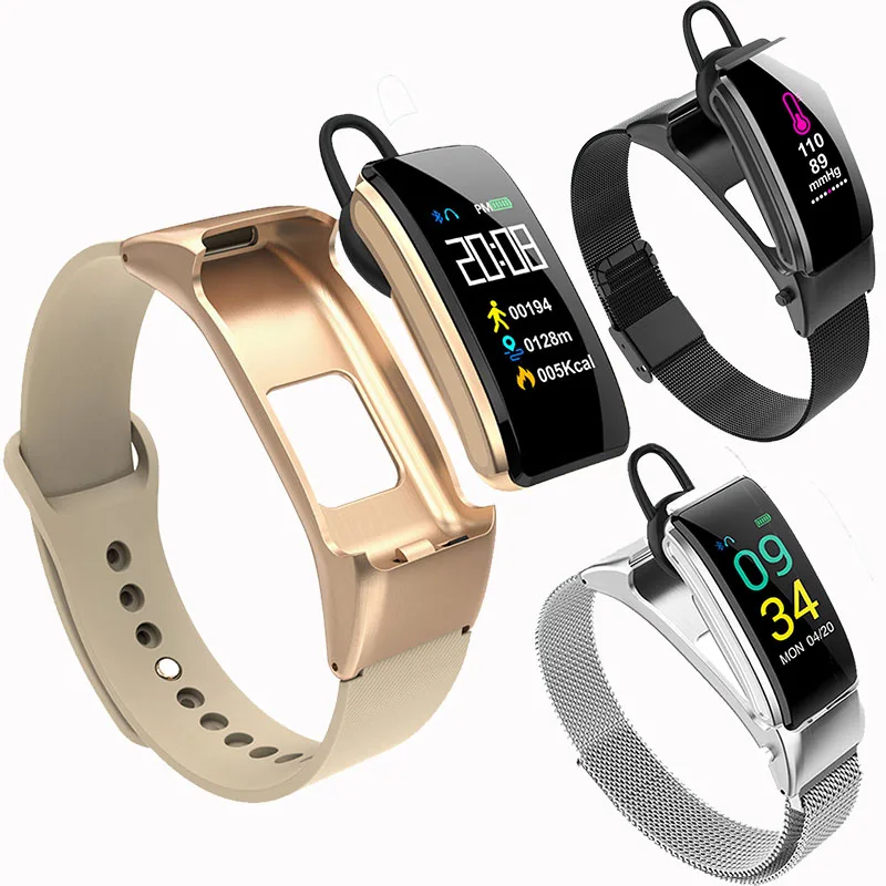 

Smart Bracelet with Bluetooth Headset Talk Smart Wristwatch Band Pedometer Sleep Monitor talkband For iOS huawei Android phone