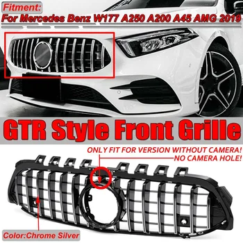 

W177 Chrome Silver GTR Style Car Front Bumper Grill Grille For Mercedes For Benz W177 A250 A200 A45 For AMG 2019