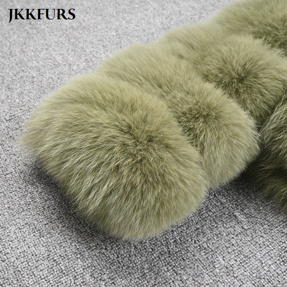 Winter New Women's Real Fox Fur Jacket Zipper Lady Short Style Fur Coat Thick Warm Fur Outerwear S7636