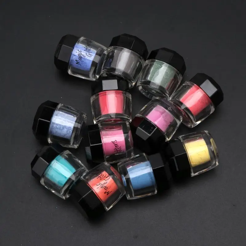 

12Pcs Thermochromic Pigment Resin Magic Powder Color Change Resin Jewelry Making Every Color 3g Per Box