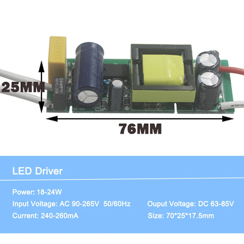 1-36 Вт вход AC90-265V источник питания постоянное освещение трансформаторы светодиодные лампы Драйвер Светодиодный драйвер для светодиодных ламп - Цвет: 18 to 24 Watt