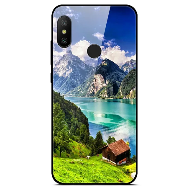 30 Для Xiaomi mi AA2 LITE чехол Чехол с узорами, стеклянная задняя крышка, чехол для телефона для Xio mi A2 LITE A2, силиконовый бампер, Coque pop чехол s - Цвет: 30