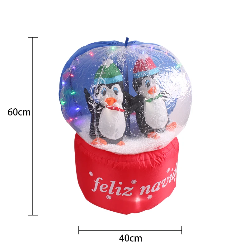 60cm/100cm Giant Santa Claus Christmas Tree Snow Globe Inflatable LED Toys Yard Outdoor Blow Up Decoration Christmas Party Prop 5