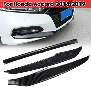 

For Honda Accord 2018-2019 3Pcs Car Front Bumper Splitter Lip Spoiler Diffuser Guard Protection Cover Trim Car-styling Decor