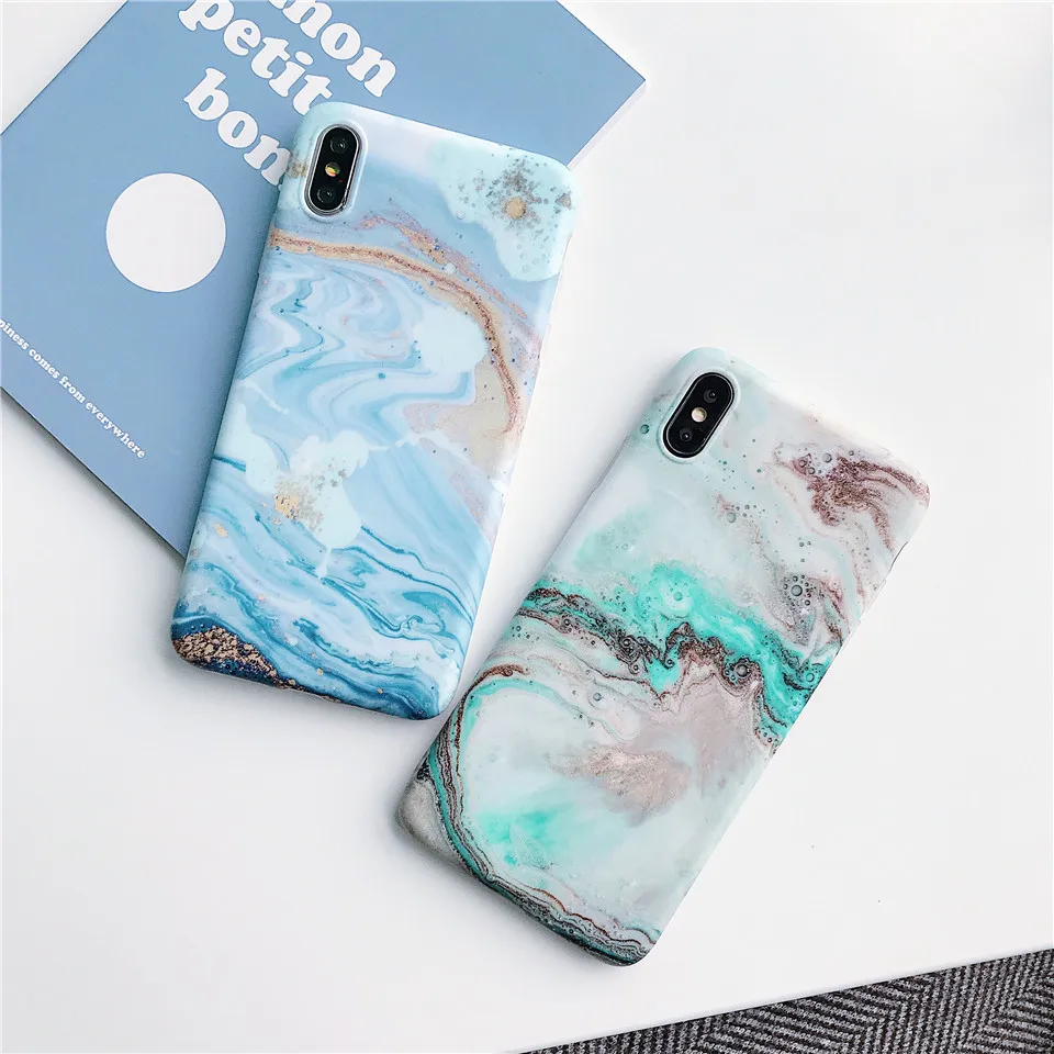 Потрясающий волнистый стиль мраморный чехол для телефона funda iPhone 7 Apple X XS MAX 8 plus 6 6s