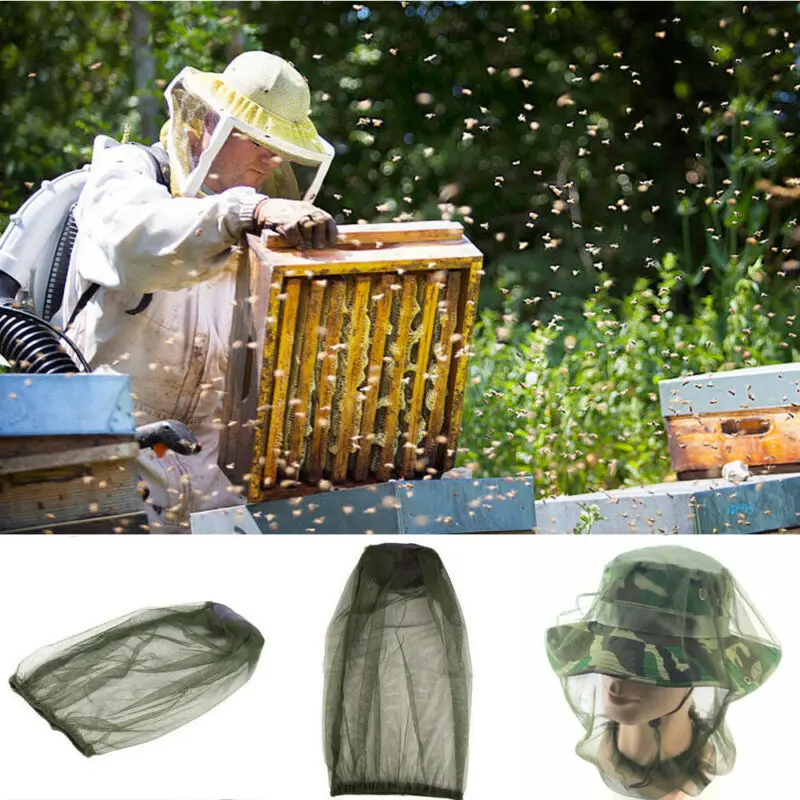 

Garden Beekeeping Hats Outdoor Pest Control Face Hat Breathable Mesh Head Face Protector Dust-proof Pest Control Mesh Cover
