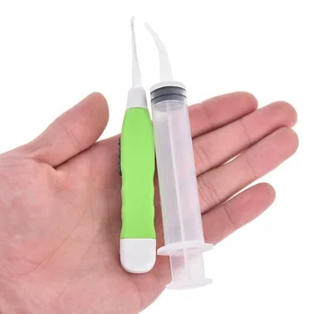 

Ear Wax Remover Stainless Steel Earpick Tips Irrigator Syringe Clean Care Tool Tonsil Stone Remover Tools LED Light