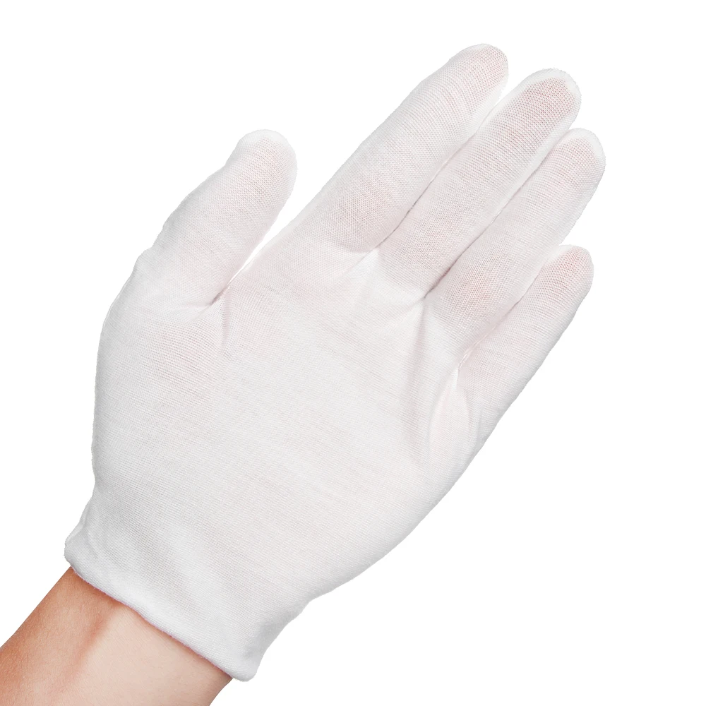 medium thick 1 пара белых хлопковых перчаток, перчатки для защиты труда для ювелирных изделий, товары для домашней уборки, садоводства, этикета - Цвет: medium thick
