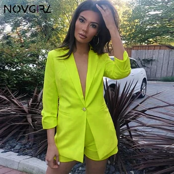 

Sexy Two Piece Set Blazer Tracksuit Women 2019 Autumn Turn Down Collar Blazer Coat And Blet Shorts Office Lady Outfit Suit