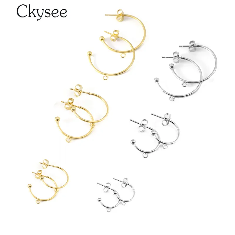 

6pcs Stainless Steel Earring Hooks C- Shaped Earring Pendant Accessories Ear Pin DIY Handmade Earring Jewelry Making Findings