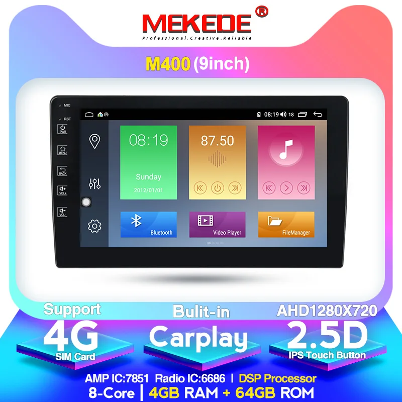 4+ 64G 4G LTE 9853 9/10 дюймов Android 10,0 автомобильный радио мультимедиа Playe Универсальный Авто Стерео Gps навигация Bluetooth видео плеер - Цвет: 9inch 64G