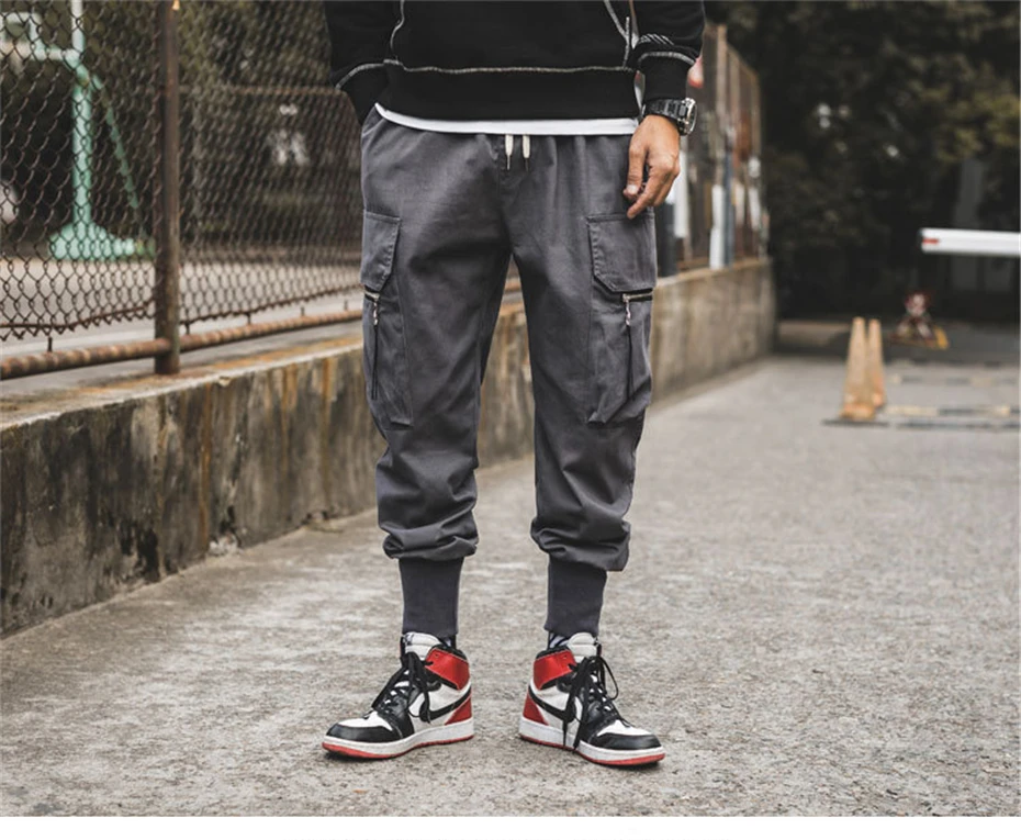 Узкие брюки Jogger мужские уличные спортивные штаны хип хоп одноцветная Мужская Спортивные штаны повседневные мужские большие размеры 5XL HZ195