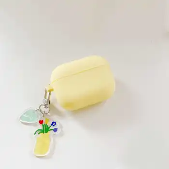 

fundas For AirPods PRO Case AirPods 3 luxury colorful flower keyring silicone Earphone case For Air pods pro Cover headphone box