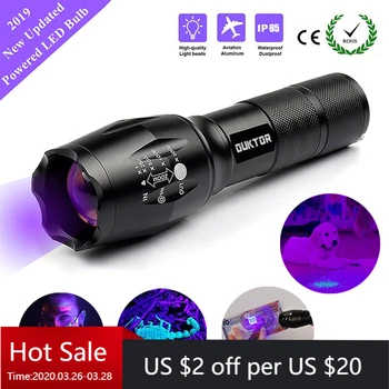 

365nm Led UV Flashlight Ultra Violets Flashlight Ultraviolet Invisible Zoomable For Pet Stains Hunting Detector Marker Checker