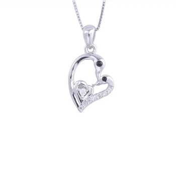 

Swan Couple Kiss Heart Necklace For Women 925 Sterling Silver Elegant Animal Pendants Collar Fashion Jewelry Gifts