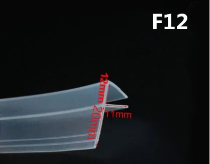 F12mm x 2Meters 2 м/лот Расширенный F/h форма из силиконовой резины душевая дверь стеклянное уплотнение для окна прокладка уплотнитель для 6/8/10/12 мм стекло - Цвет: F12mm x 2Meters