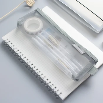 

Simple Transparent Mesh Pencil Case Office Student Pencil Cases Nylon Kalem Kutusu School Supplies Pen Box Astuccio Scuola