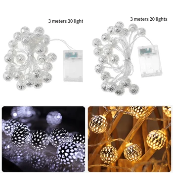 

LED Morocco Ball Lights Fairy Lamp Decor 3 Meters For Room Courtyard Battery Powered Decorative led Light