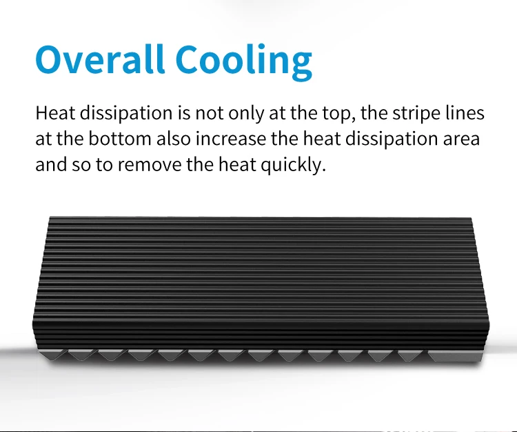 M.2 2280 Solid State Hard Disk Aluminum Heatsink with Thermal Pad for m2 Desktop