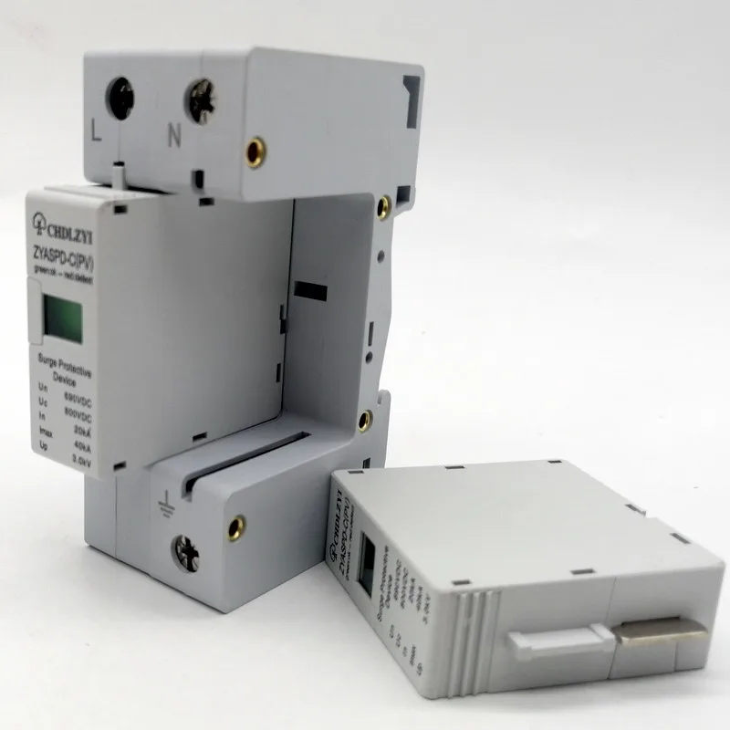 DC1000V 500V 800V 20KA~ 40KA 2P 2 pole SPD дом стабилизатор напряжения защитное Низковольтное устройство разрядника 35 мм din-рейка