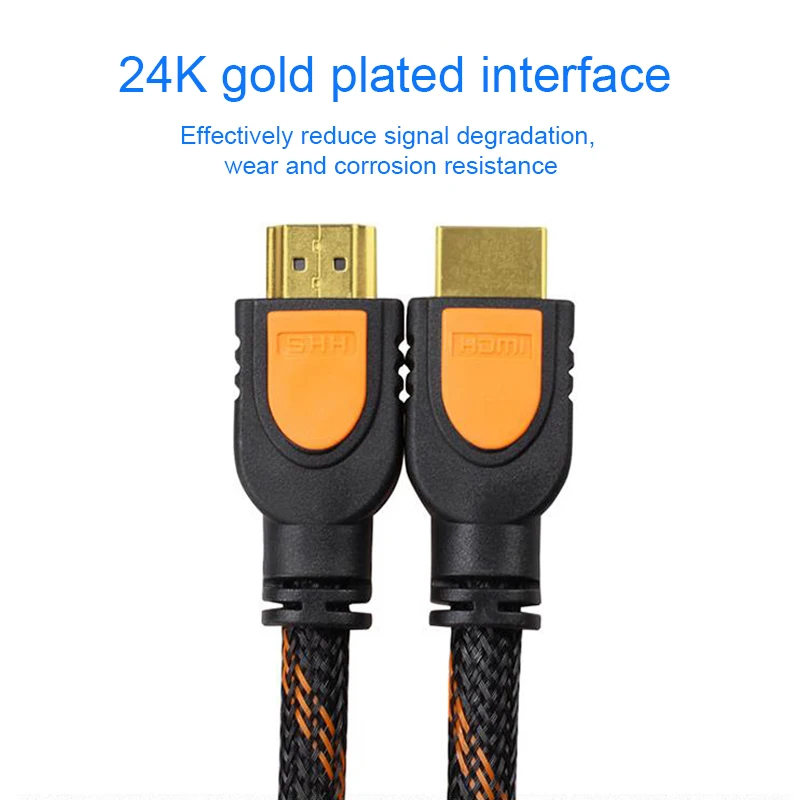 Basix HDMI кабель для HD tv 3D 1080p HDMI 1,4 Плетеный золотой для ноутбука тв жк-дисплея ноутбука PS3 проектор компьютера hdmi кабель