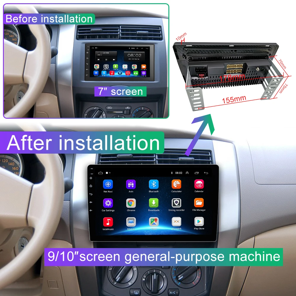 Цена 9 10 дюймов 32G R0M 2 din автомобиль Android 8,1 Радио мультимедийный плеер для Nissan Toyota i Kia Volkswagen Suzuk Hyunda Renault Honda