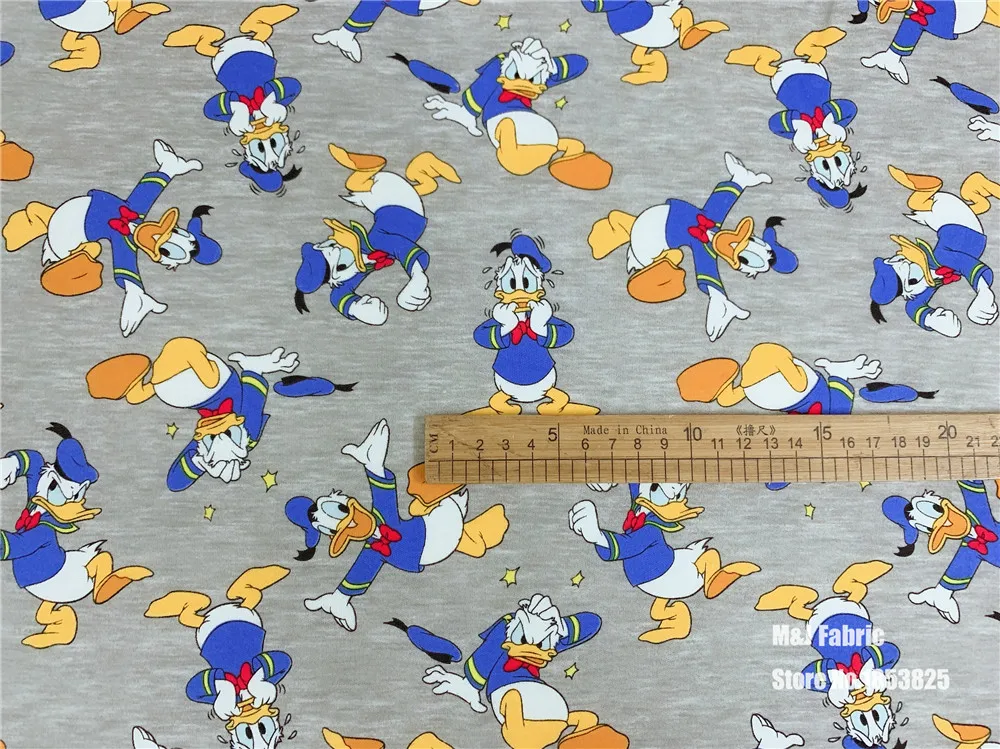 50X168 м, эластичная вязанная хлопковая ткань с рисунком утки для шитья, Лоскутная Одежда для маленьких мальчиков, Детская текстильная одежда