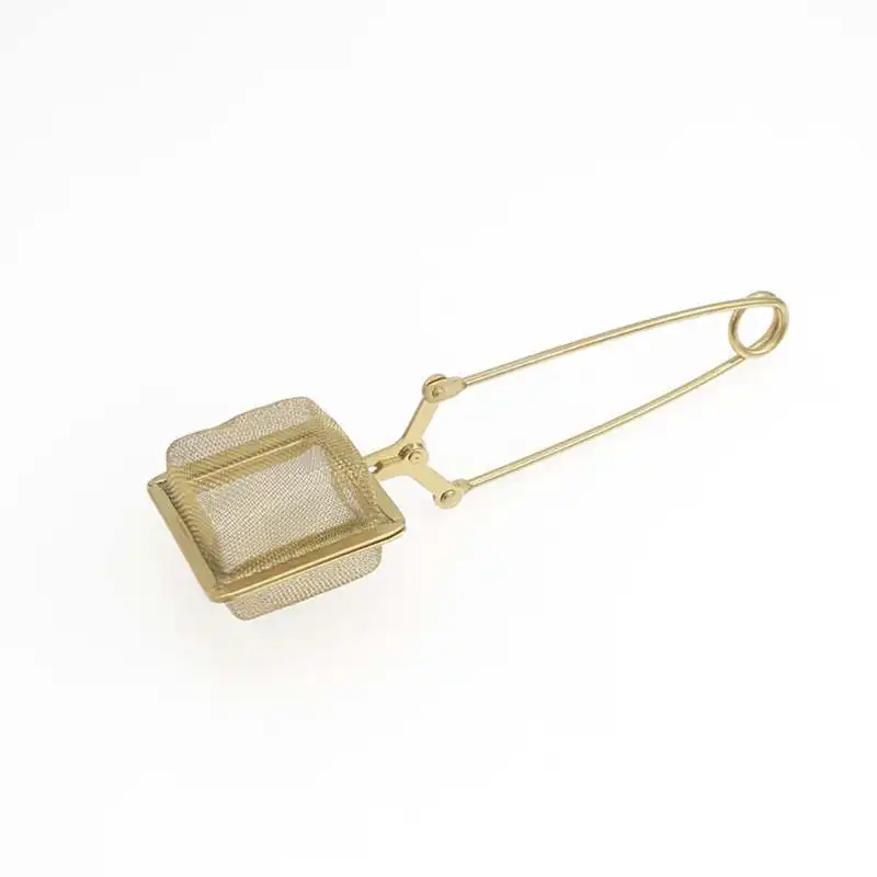 1pc Stainless Steel Tea Strainer Mesh Square Ball Shape Tea Spoon Seasoning Infuser Handle Tea Strainer Teaware
