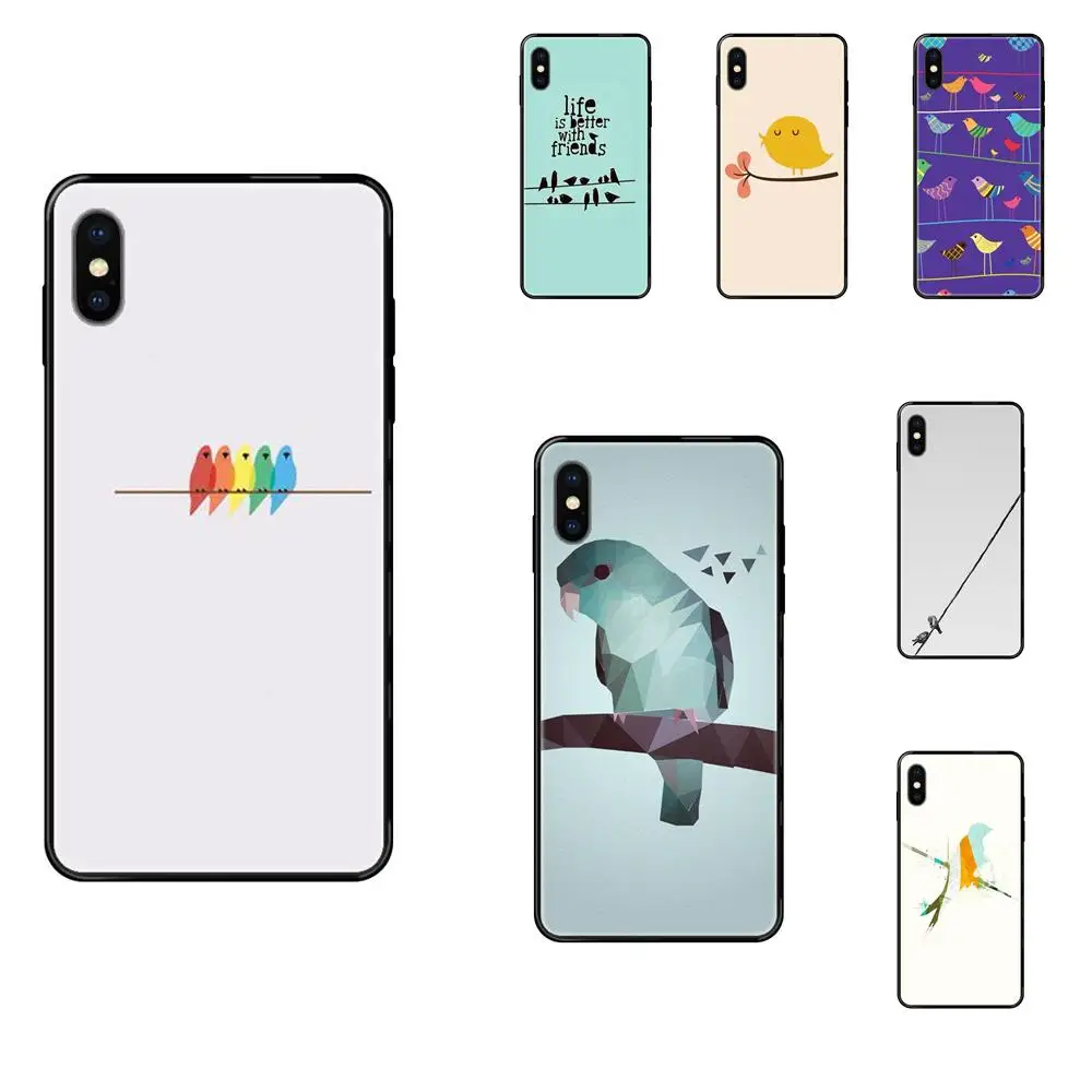 Soft Accessories Case For Apple iPhone 11 12 Pro 5 5S SE 5C 6 6S 7 8 X XR XS Plus Max Lovely Birds On A Wire | Мобильные телефоны и