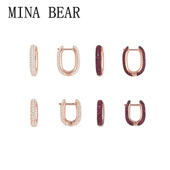 

2020 High Quality Zirconia Replica 1: 1 Pair of Imitation, White and Burgundy Rectangular Earrings in a Monaco Jewelry Gift
