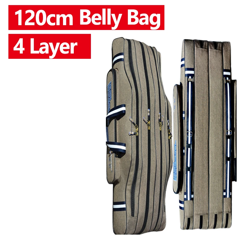 4 Layer 120cm Belly Палатки для зимней рыбалки сумка для удочек 2/3/4 Слои 80/120 см рыбалка рюкзак нейлона Водонепроницаемый Портативный многофункциональный дорожная сумка Sac de pêche XA191G - Цвет: 4 Layer 120cm Belly