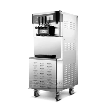 

Stainless Steel Ice Cream Maker Full Automatic Floor Standing Yogurt Vending Machine 3 Flavor Commercial Soft Ice Cream Machine