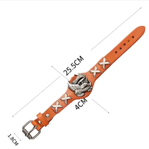 Bracelet Jewelry Genuine Leather Men Eagle Skull Retro Bracelets for Women