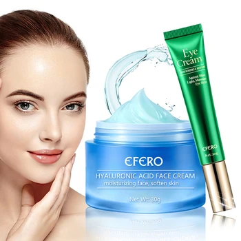 

2Pc/Set Anti-Wrinkle Eye Cream Fine Line Remove Dark Circles Moisturizing Firming Hyaluronic Acid Face Cream Whitening Skin Care