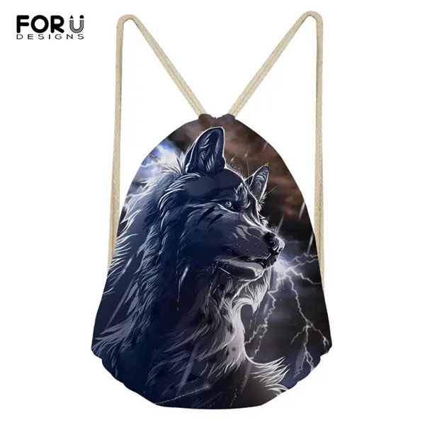 FORUDESIGNS/модные сумки на завязках для путешествий "Fantasy Wolf" узор Для женщин обувь карманы мультфильм дизайн с изображением животных, рюкзак для путешествий - Цвет: CDWX3756Z3