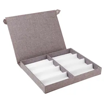 

8 Grids Glasses Storage Box Sunglasses Display Jewelry Container Box Case Organizer with Button