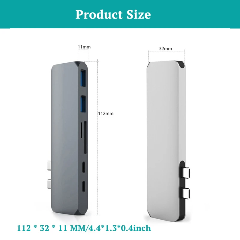 USB C концентратор с двумя разъемами типа C для 4K HDMI адаптер для MacBook Pro док-станция HDMI концентратор с разъемом типа C на USB 3,0 PD Thunderbolt 3 док-станция USB C концентратор