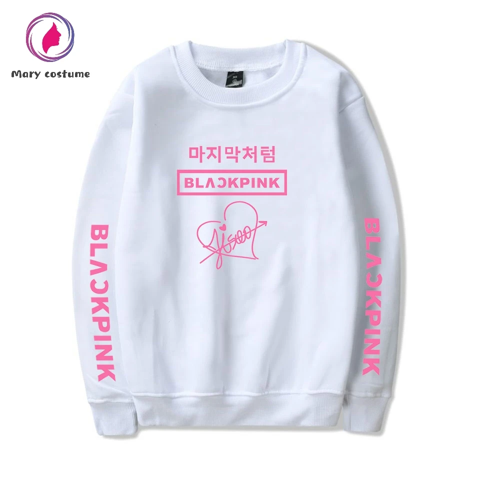 Blackpink kpop толстовка с круглым вырезом Женская 2019 Новая модная белая толстовка женская трендовая толстовка с круглым вырезом Harajuku