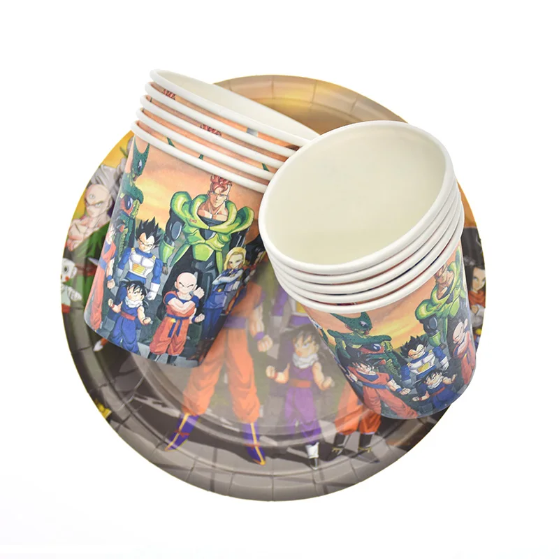 20pcs A Set Драконий жемчуг, тематические Детские сувениры для мальчиков, вечерние, декоративные, для детского душа, выдувные флаги, тарелки, чашки, рога, салфетки, вечерние принадлежности, набор посуды - Цвет: 20pcs A Set