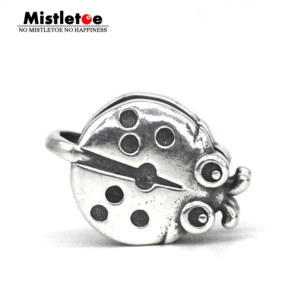 

Mistletoe 925 Sterling Silver Lucky Ladybug Lock Charm European Jewelry