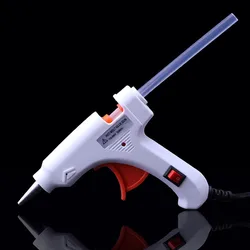 Nova pistola de cola de derretimento quente 20w com vara de cola 7mm 110v 240v mini removível thermo com suporte pistola de calor elétrica nova ferramenta de reparos