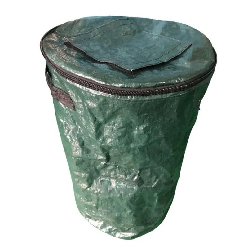 Reuseable large Garden Storage Bag Leaf collect Waste bins Yard Compost Bag Lid Composter for Fruit Kitchen Waste plastic garden waste bag