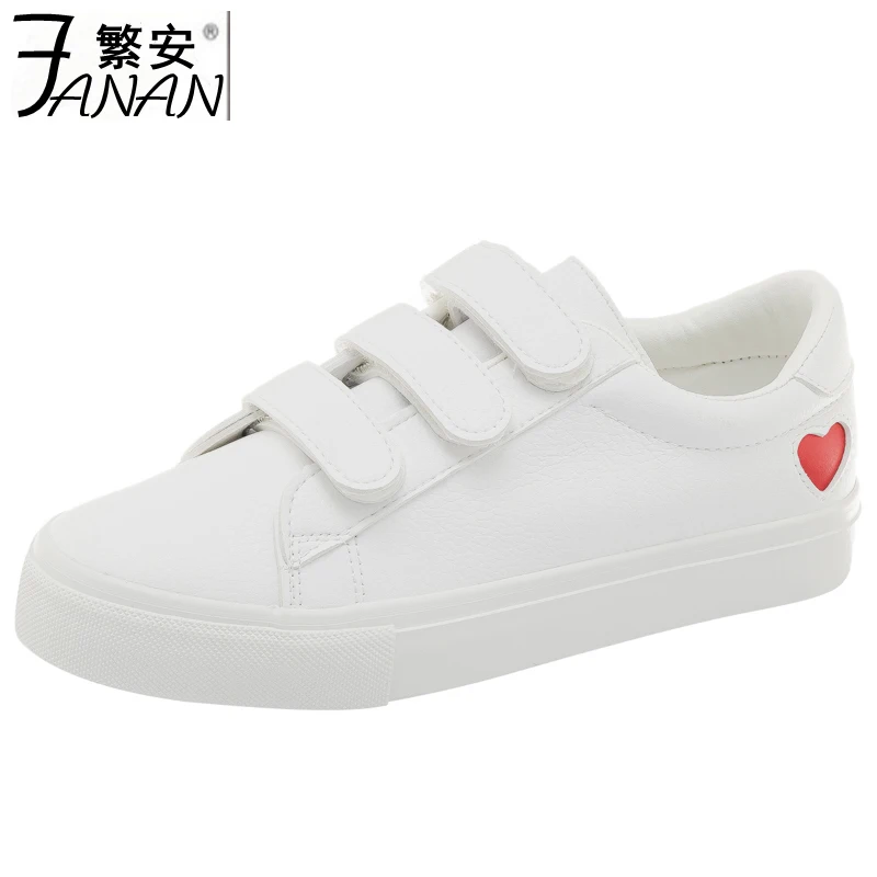 Женские кожаные кроссовки Вулканизированная подошва удобная повседневная обувь