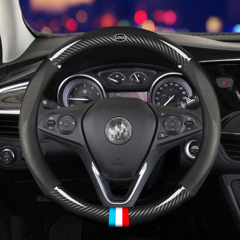 

Car Carbon Fiber Steering Wheel Cover 38cm for Buick All Models Excellegt Verano lacrosse Auto Interior Accessories Car styling