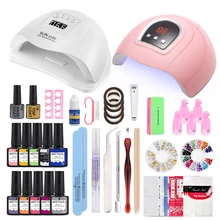 

Nail Set UV LED Lamp Dryer with 10pcs Color Nail Gel Polish Kit Soak Off Manicure Tools Set Nail Tool Nail Kit Professional Set