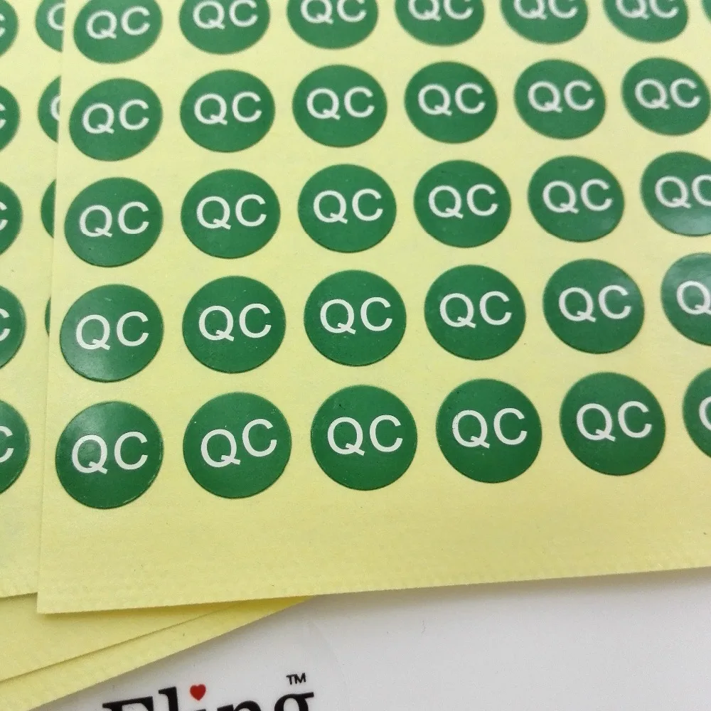 Etiqueta da Etiqueta para o Controle de Qualidade de Cor Lote qc Papel Auto-adesivo Verde Item n °. Fa06 4000 Pçs - 10mm 5 Material escolar e de escritório